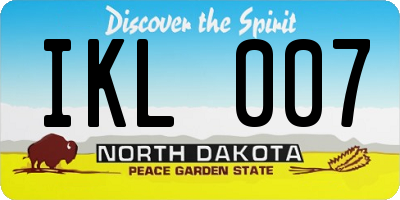 ND license plate IKL007