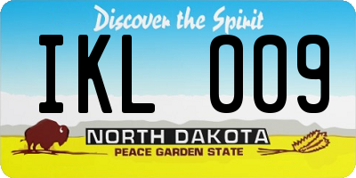 ND license plate IKL009
