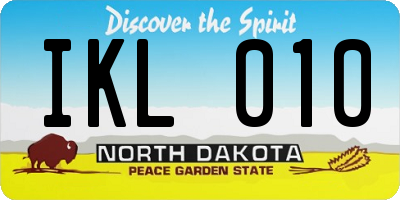 ND license plate IKL010