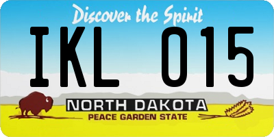 ND license plate IKL015