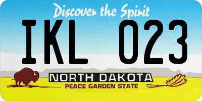 ND license plate IKL023