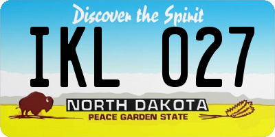 ND license plate IKL027