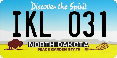 ND license plate IKL031
