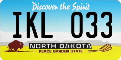 ND license plate IKL033