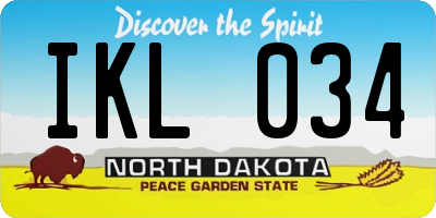 ND license plate IKL034
