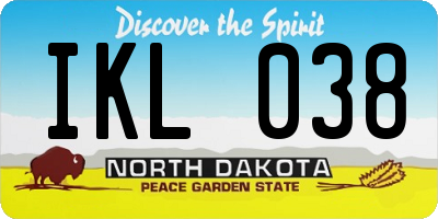 ND license plate IKL038