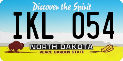 ND license plate IKL054
