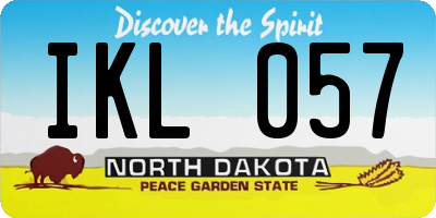 ND license plate IKL057