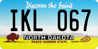 ND license plate IKL067