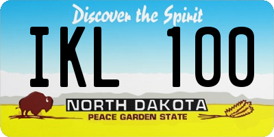 ND license plate IKL100