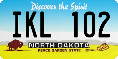 ND license plate IKL102
