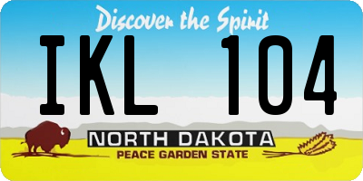 ND license plate IKL104