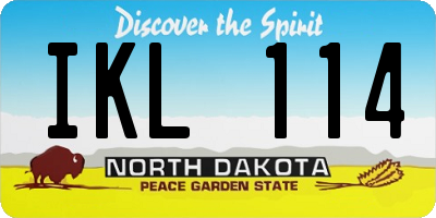 ND license plate IKL114