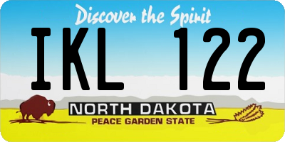 ND license plate IKL122