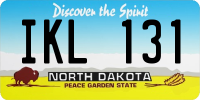 ND license plate IKL131