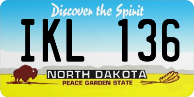 ND license plate IKL136