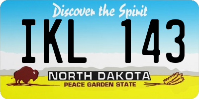 ND license plate IKL143