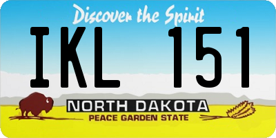 ND license plate IKL151
