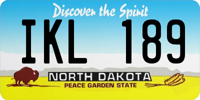 ND license plate IKL189