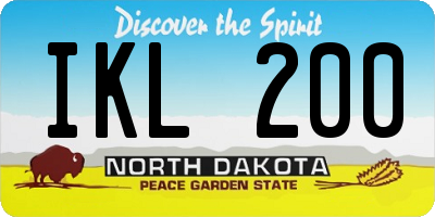 ND license plate IKL200