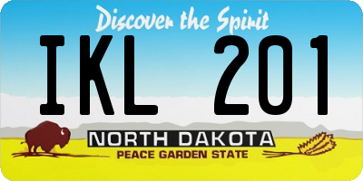 ND license plate IKL201