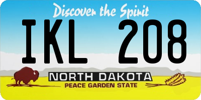 ND license plate IKL208
