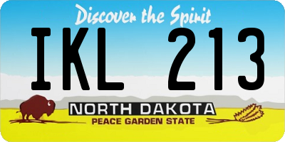 ND license plate IKL213