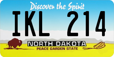 ND license plate IKL214