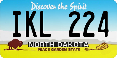 ND license plate IKL224