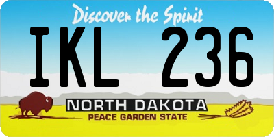 ND license plate IKL236