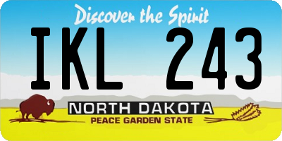 ND license plate IKL243