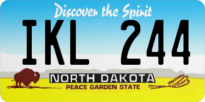 ND license plate IKL244