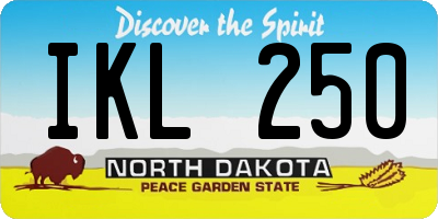 ND license plate IKL250