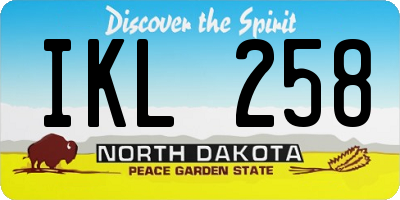 ND license plate IKL258