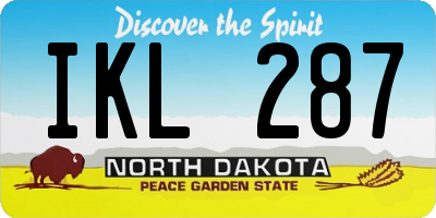 ND license plate IKL287
