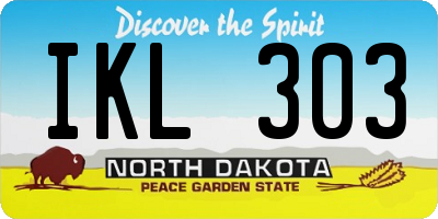 ND license plate IKL303