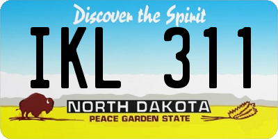 ND license plate IKL311