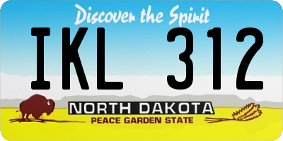 ND license plate IKL312