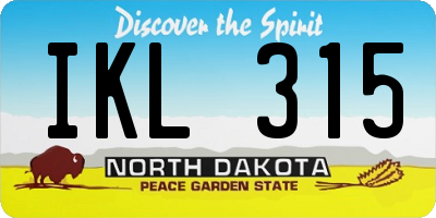 ND license plate IKL315