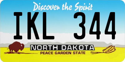 ND license plate IKL344
