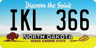 ND license plate IKL366