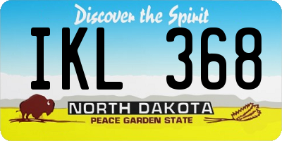 ND license plate IKL368