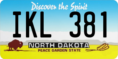 ND license plate IKL381