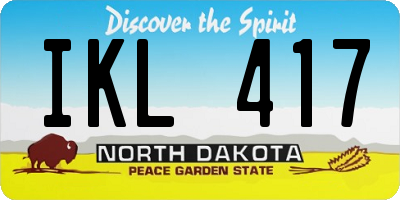 ND license plate IKL417