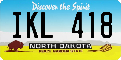 ND license plate IKL418