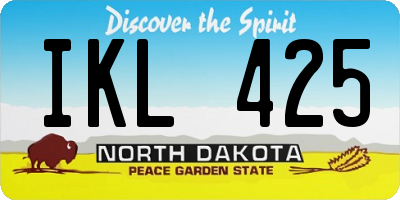 ND license plate IKL425