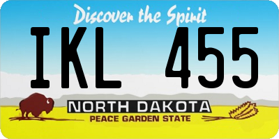 ND license plate IKL455