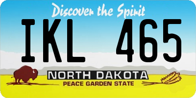 ND license plate IKL465