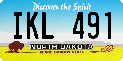 ND license plate IKL491