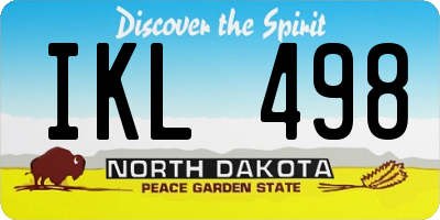 ND license plate IKL498
